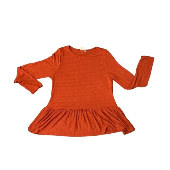 (5 for $25) Live‎ in the Moment Long Sleeve Peplum Knit Top size L NWT - Picture 5 of 6